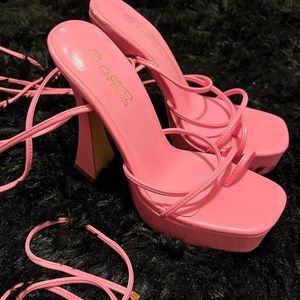 doll up pink heels